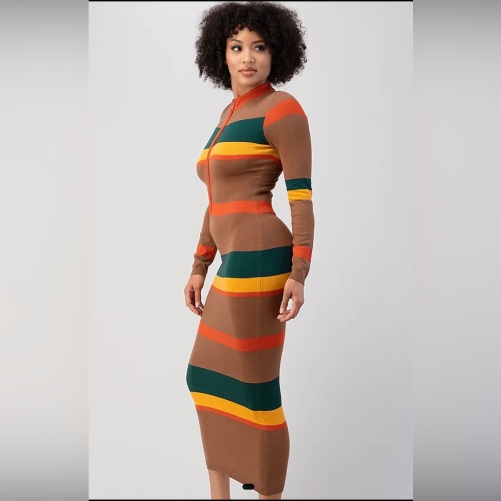 Multi-Colored Sweater Dress - Picture 3 of 5